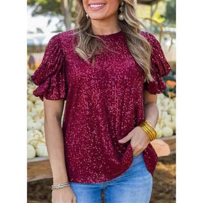 Kırmızı Payet Tunik